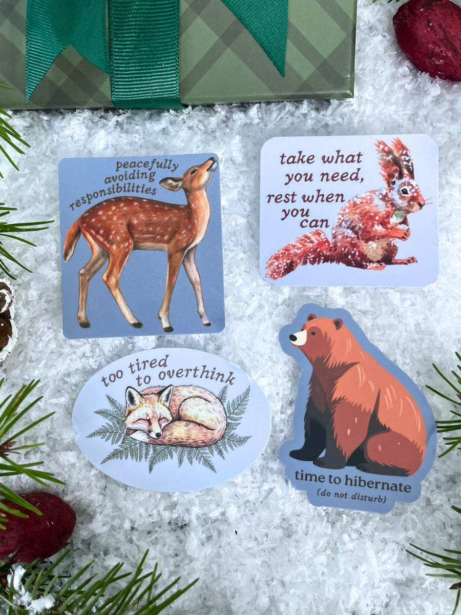 Peacefully Avoiding Responsibilities – Woodland Deer Self-Care Sticker