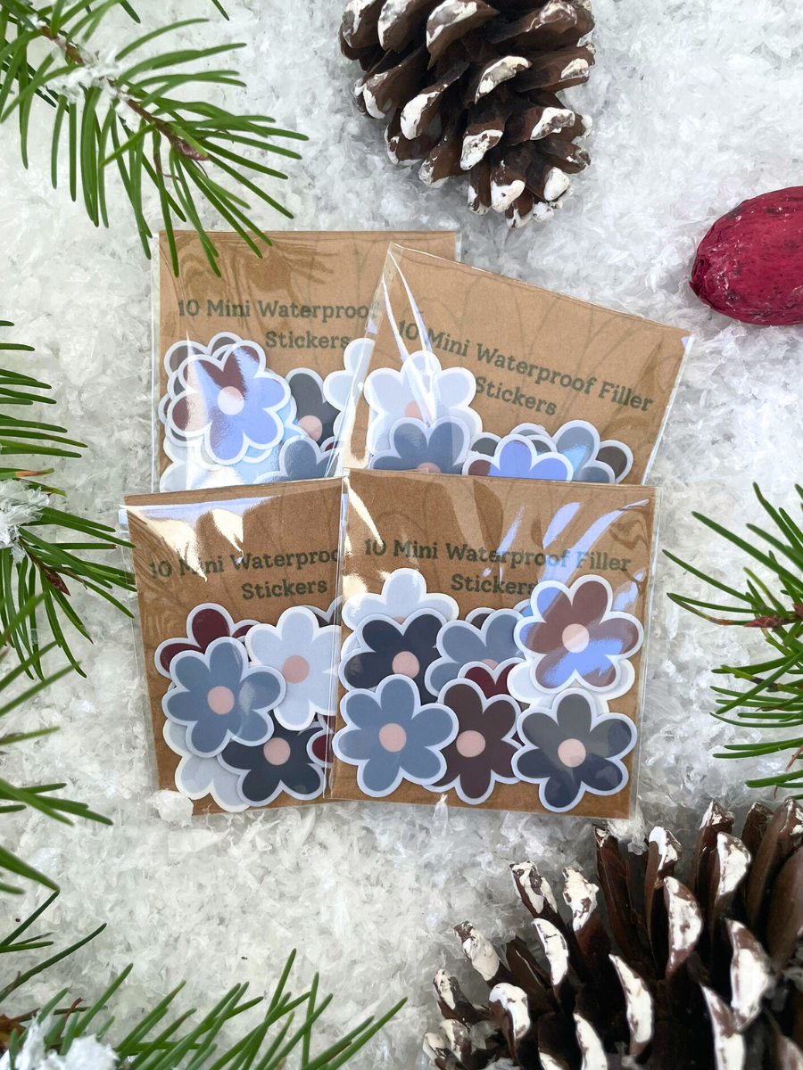 10 Winter Flower Sticker Pack