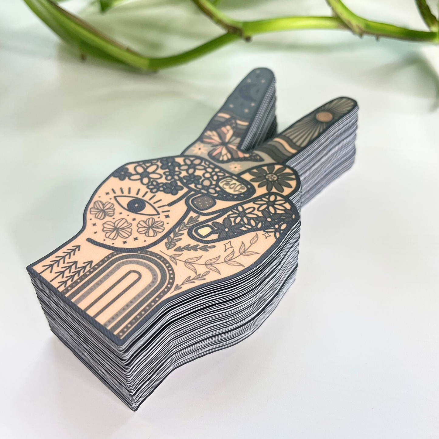 Hippie Peace Hand Sticker