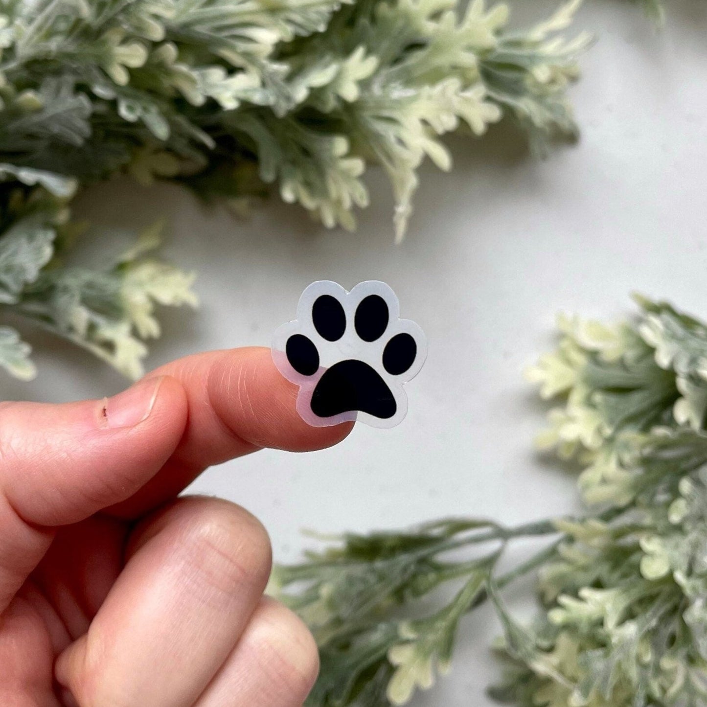 40 Tiny Clear Paw Print Sticker Sheet