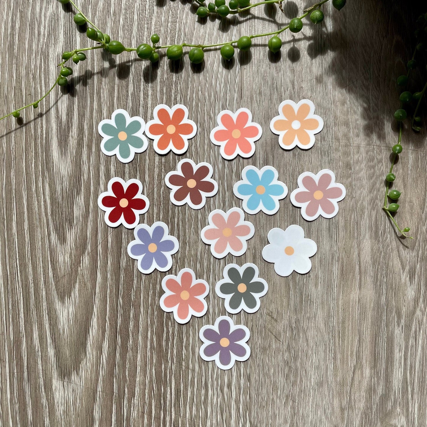 14 Mini Flower Sticker Pack, Waterproof Pastel Stickers, Floral Luggage Stickers, Cute Kindle Stickers, Vinyl Water Bottle Sickers