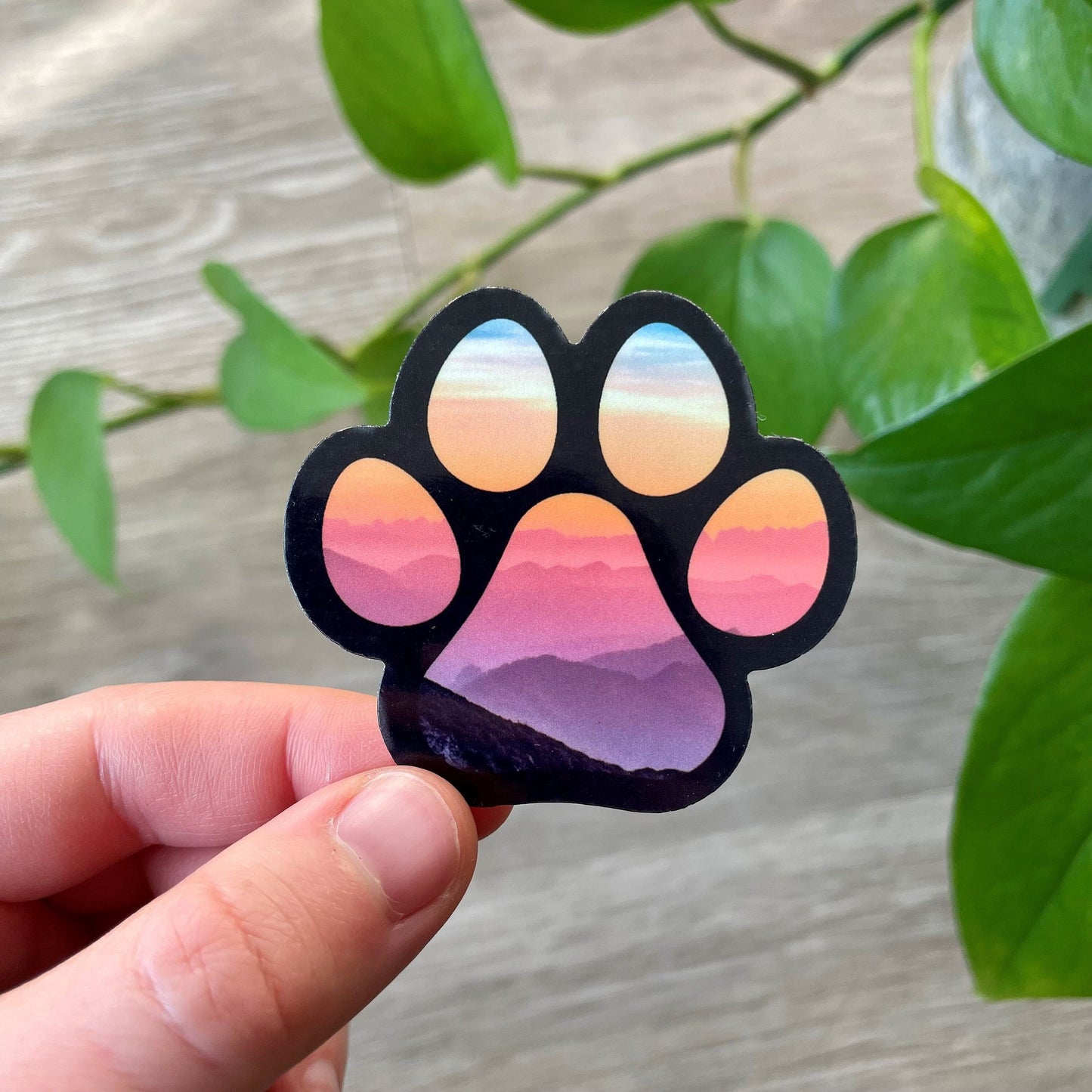 Sunset Paw Print Sticker