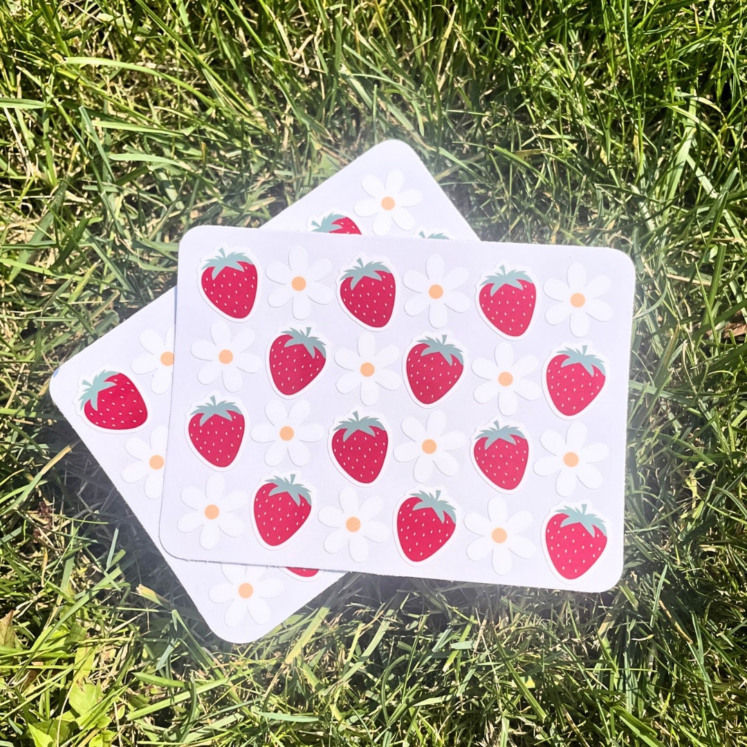 Mini Strawberry and Daisy Sticker Sheet
