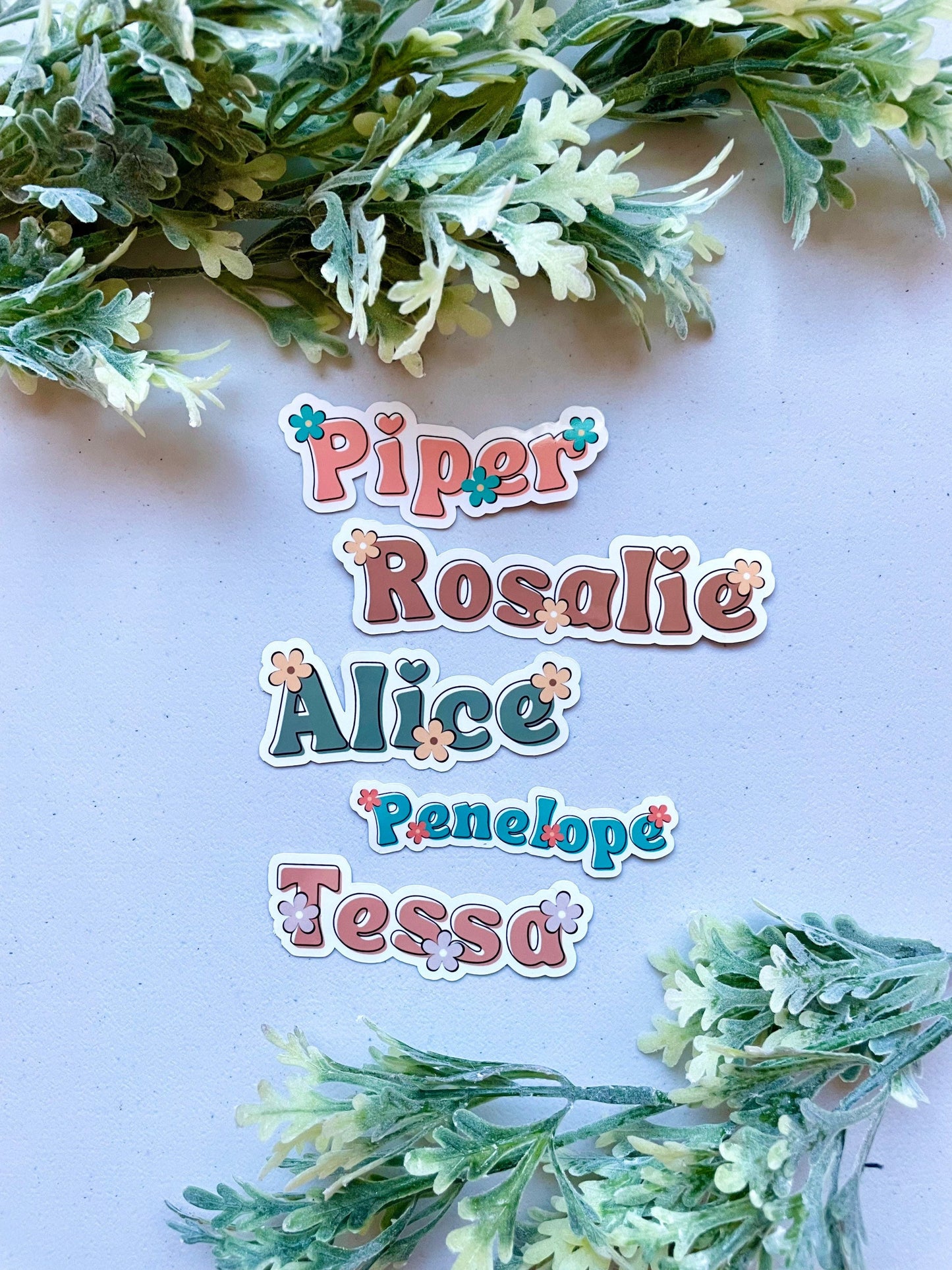 Boho Custom Name Stickers