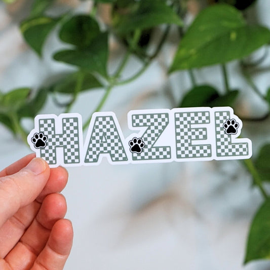 Checkered Custom Name Sticker