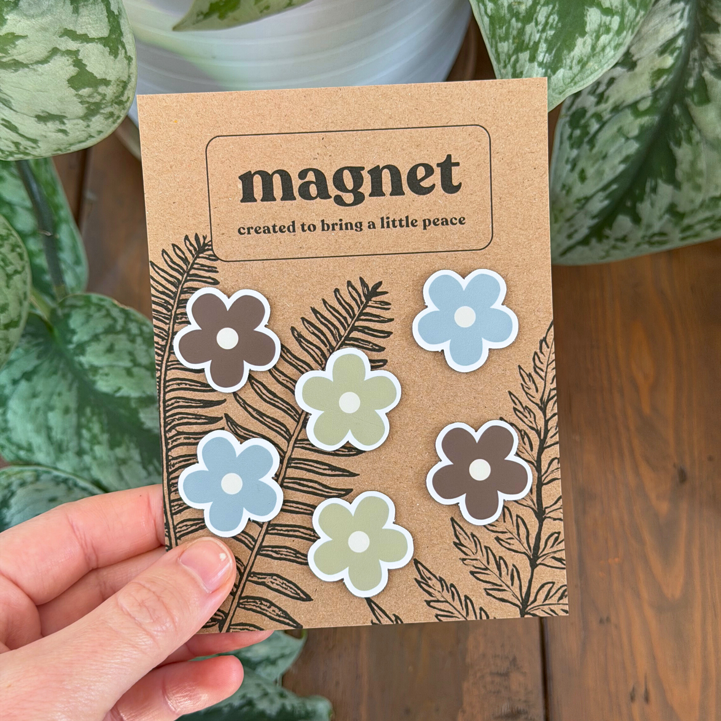 6 Mini Spring Flower Magnets