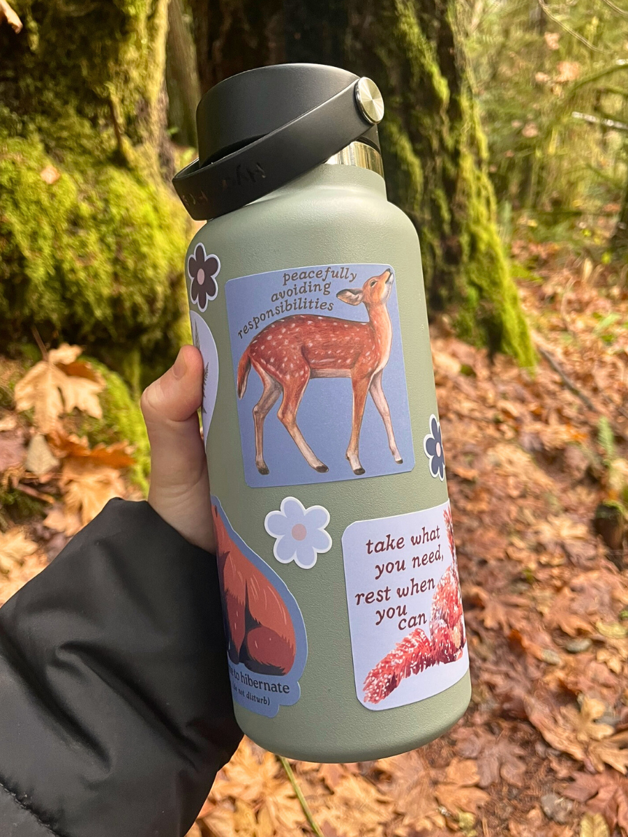 Take What You Need, and Rest When You Can - Winter Squirrel Sticker