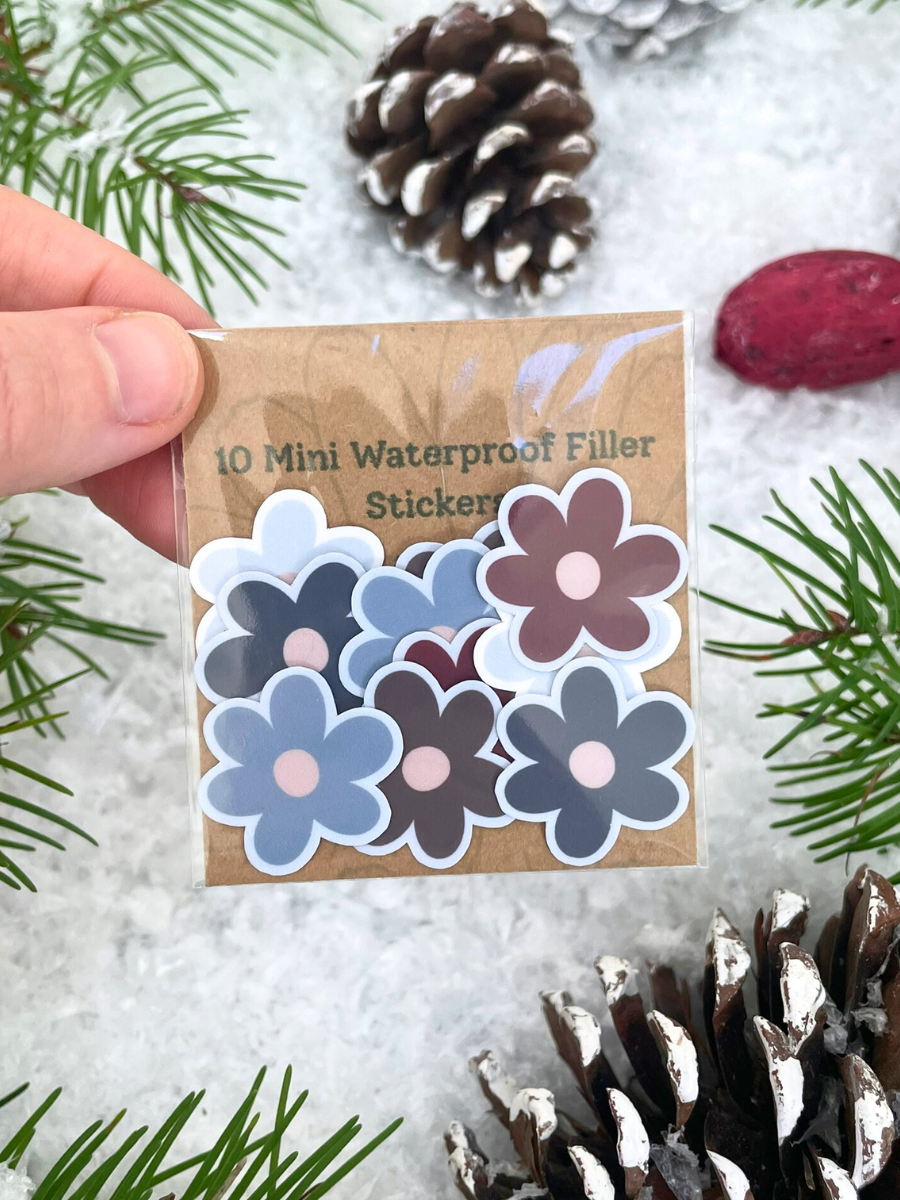 10 Winter Flower Sticker Pack