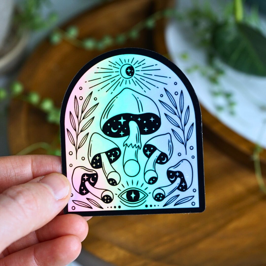 Holographic Muchroom Arch Sticker