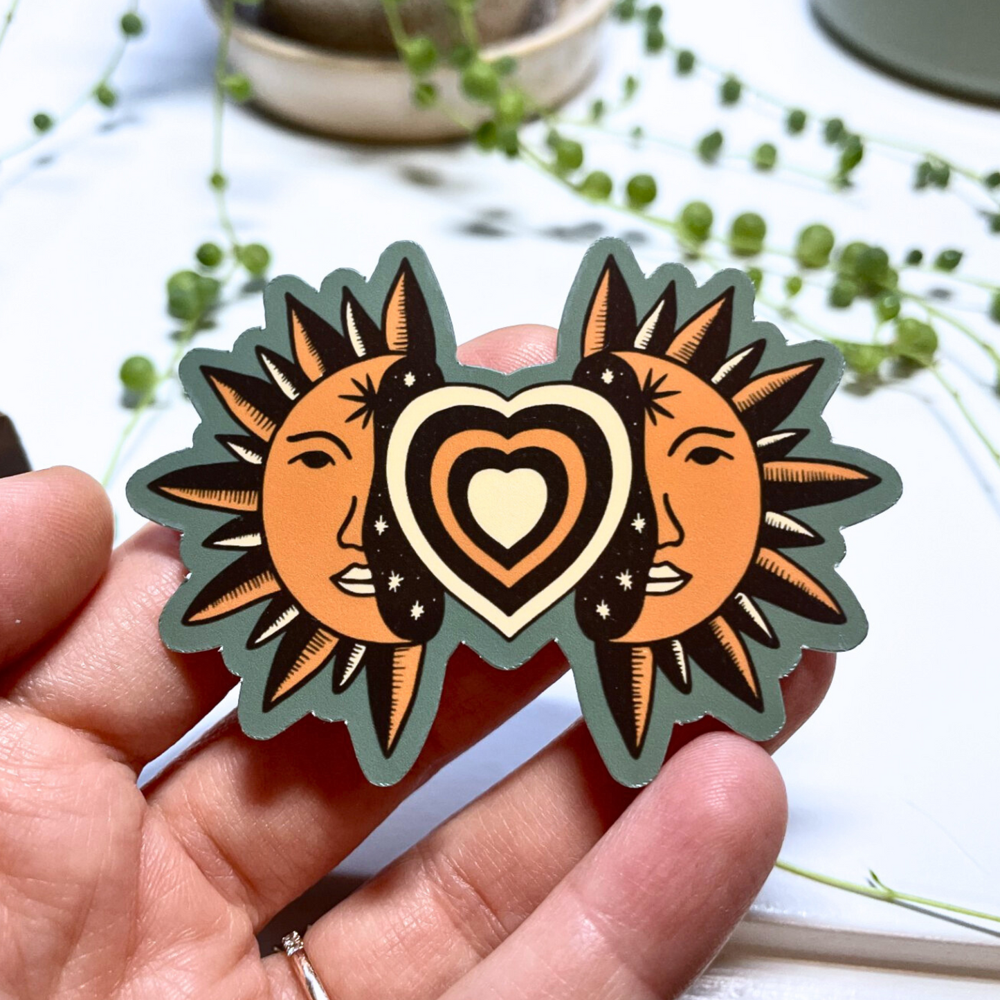 Radiating Sun and Love Sticker