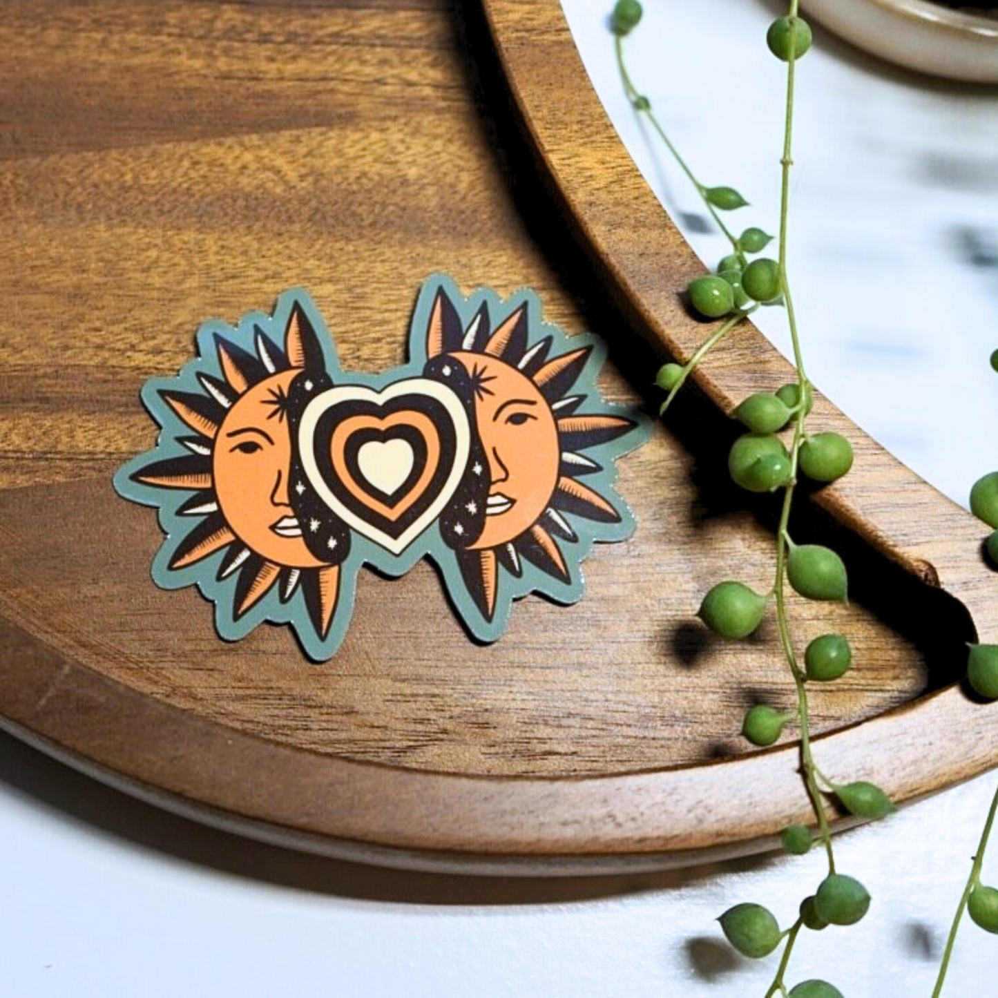 Radiating Sun and Love Sticker