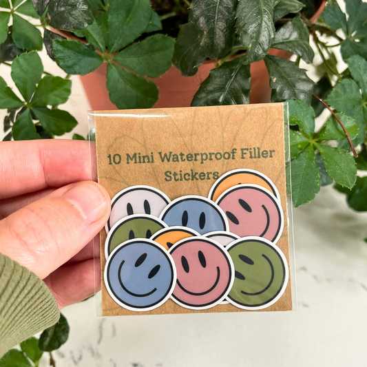 10 Mini Smiley Face Stickers