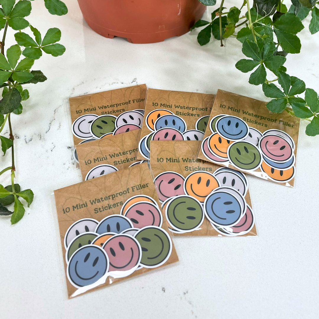 10 Mini Smiley Face Stickers
