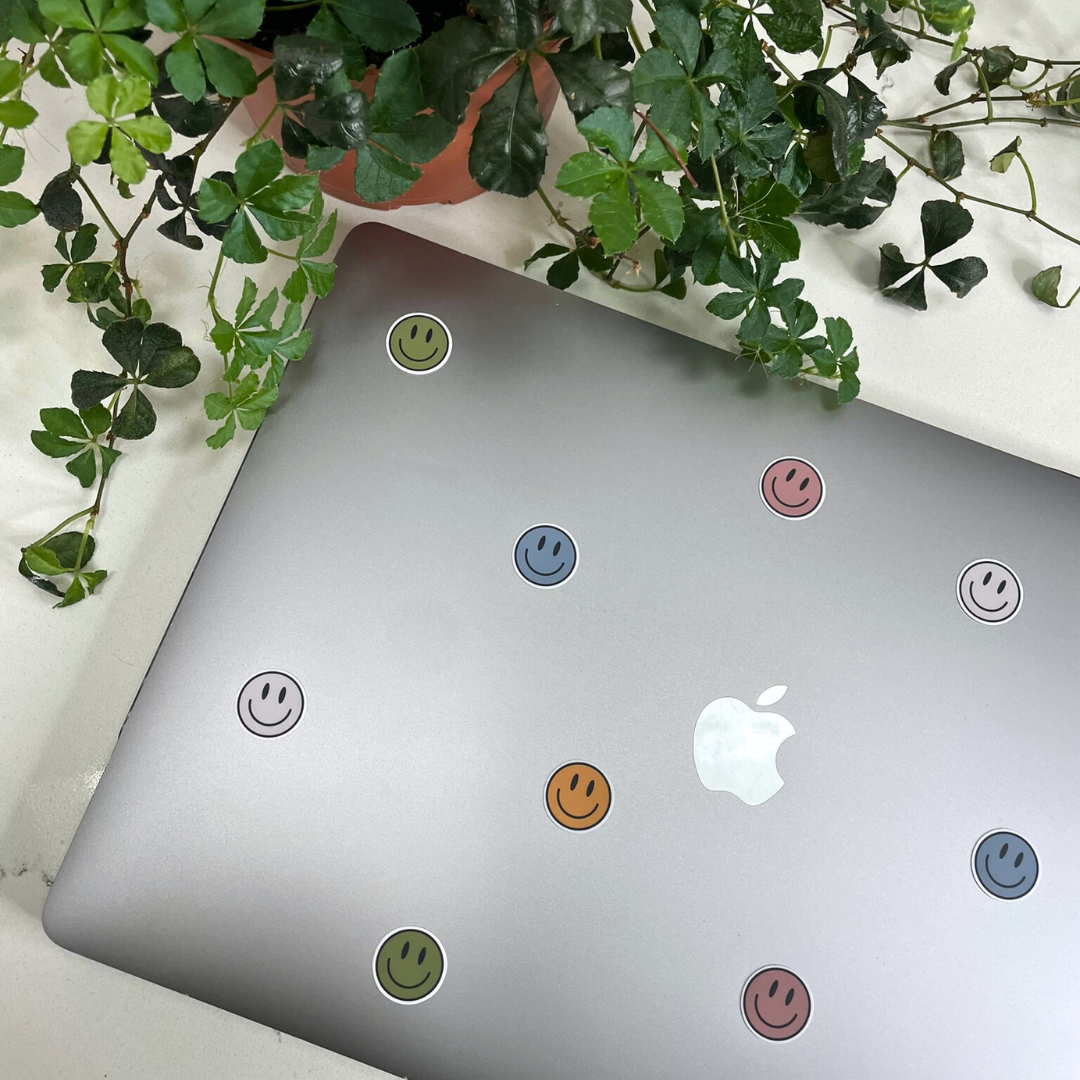 10 Mini Smiley Face Stickers