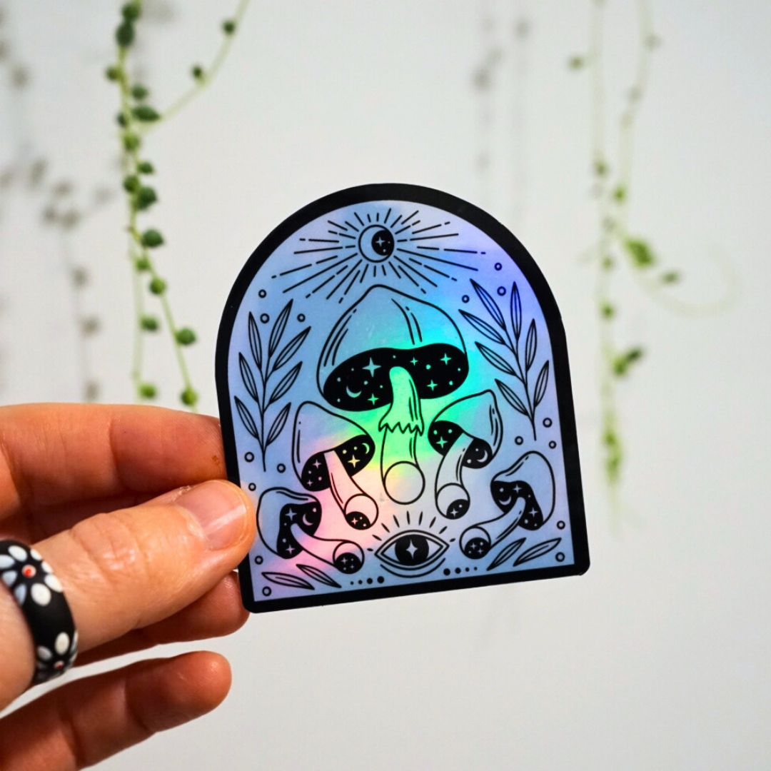Holographic Muchroom Arch Sticker