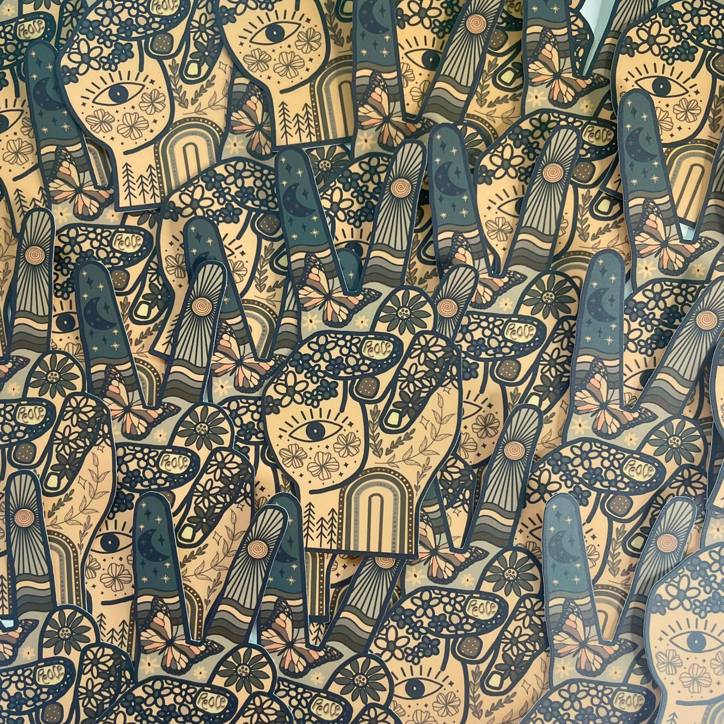 Hippie Peace Hand Sticker