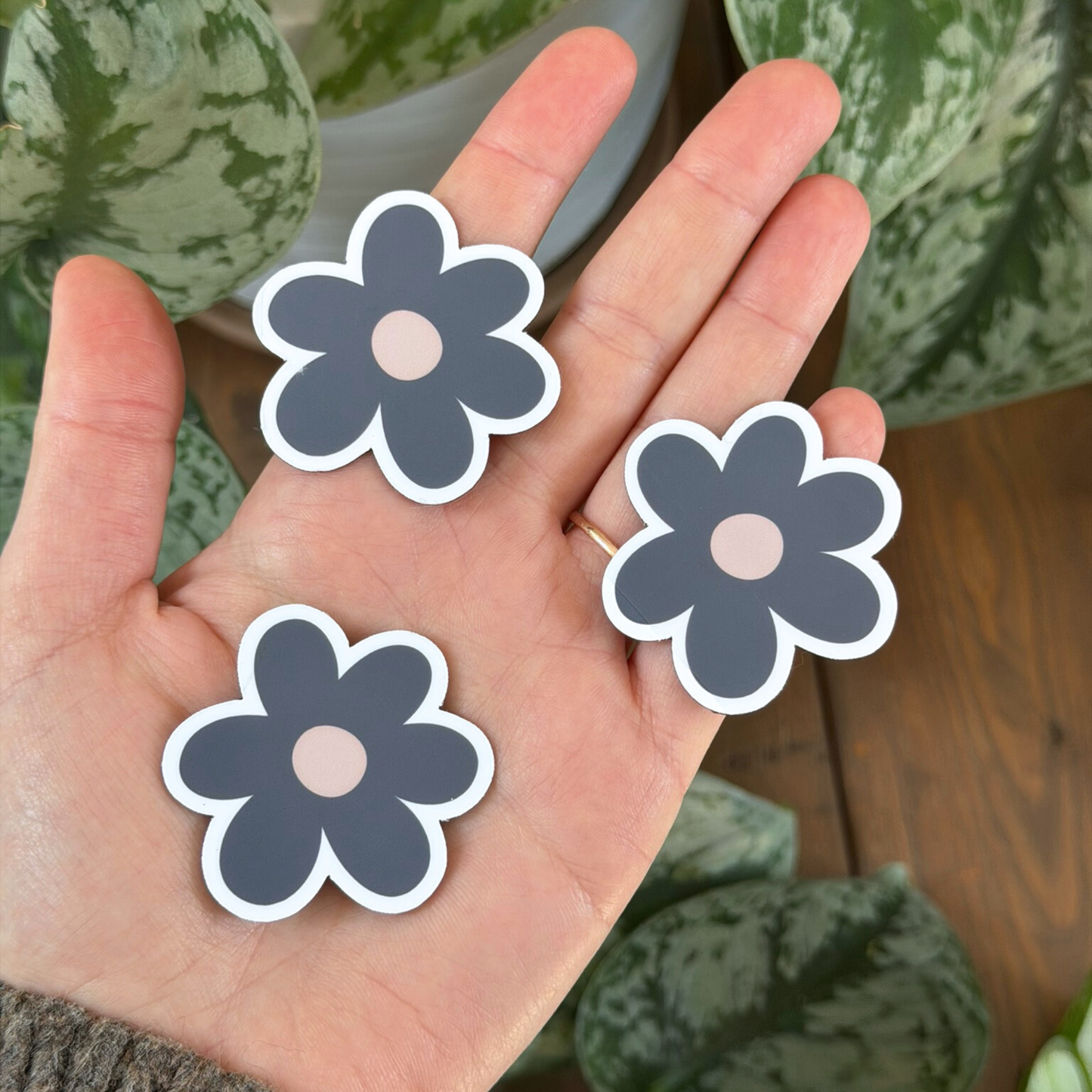 3 Mini Blue Flower Magnets