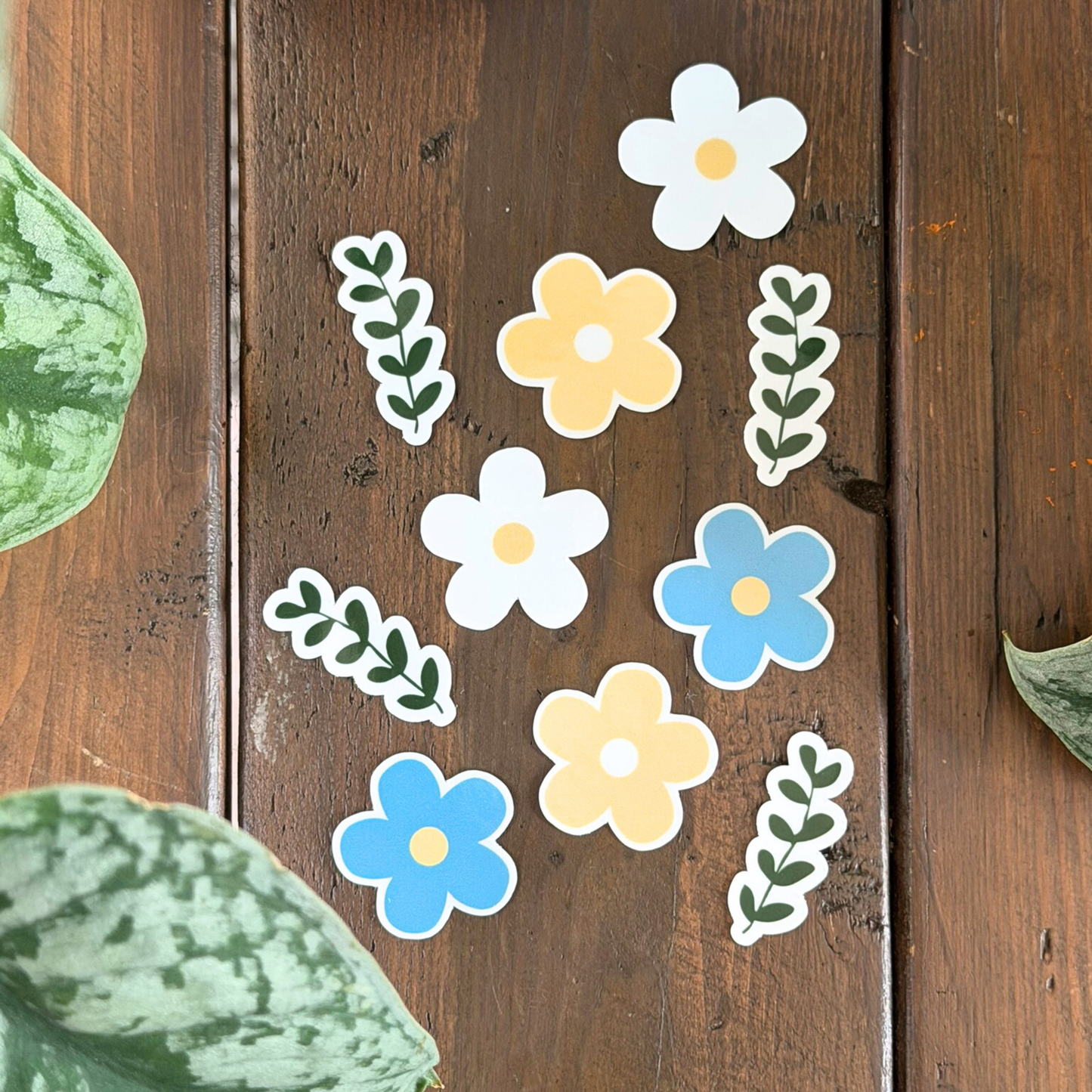10 Mini Flower and Fern Sticker Pack