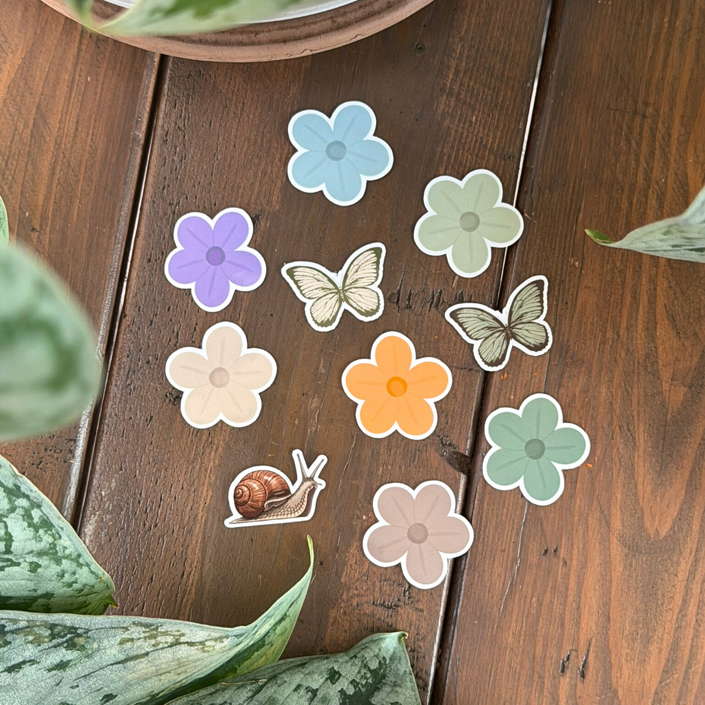10 Mini Flower and Butterfly Sticker Pack