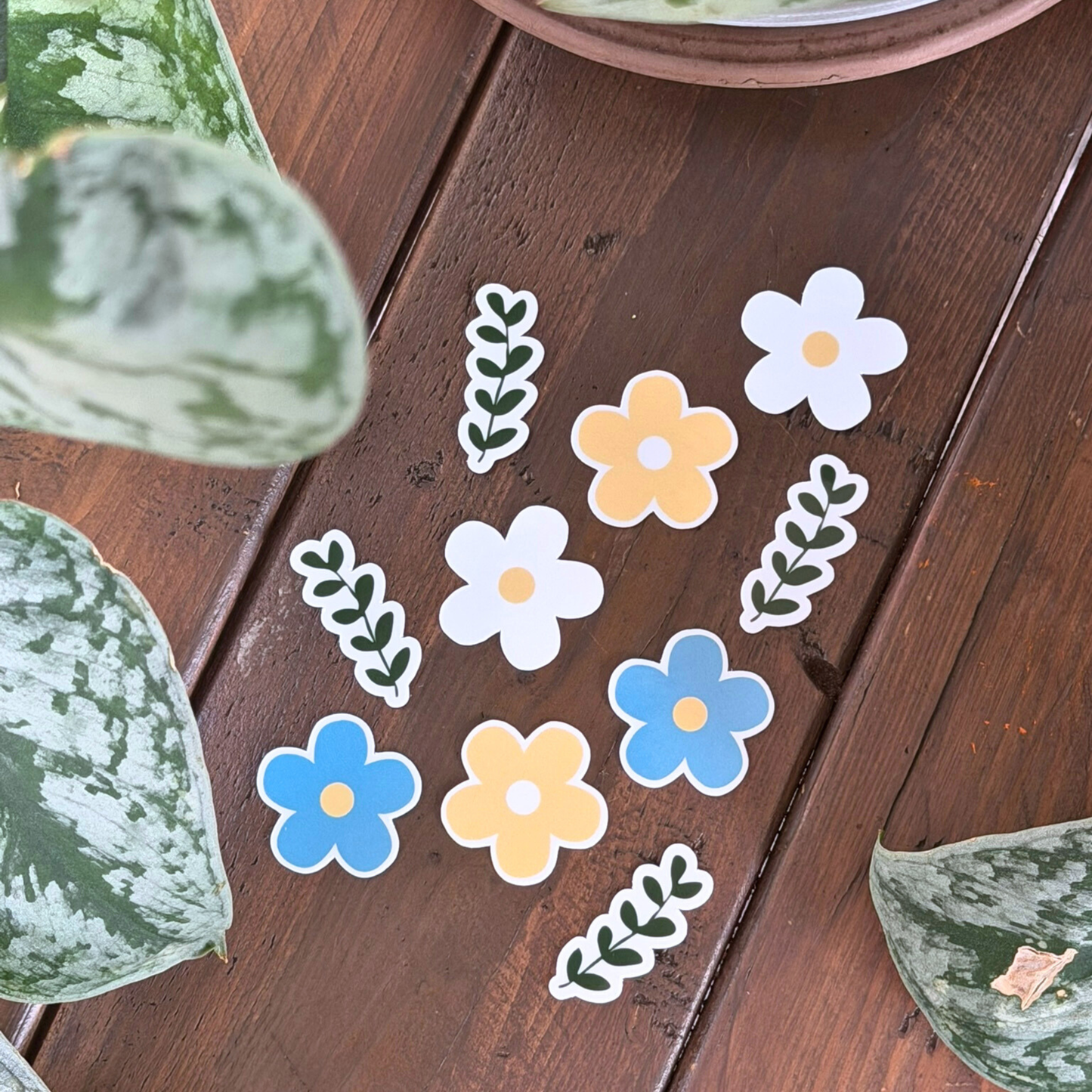 10 Mini Flower and Fern Sticker Pack