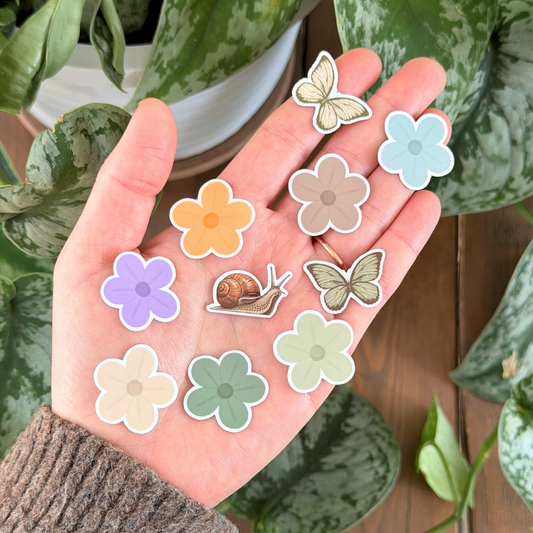 10 Mini Flower and Butterfly Sticker Pack