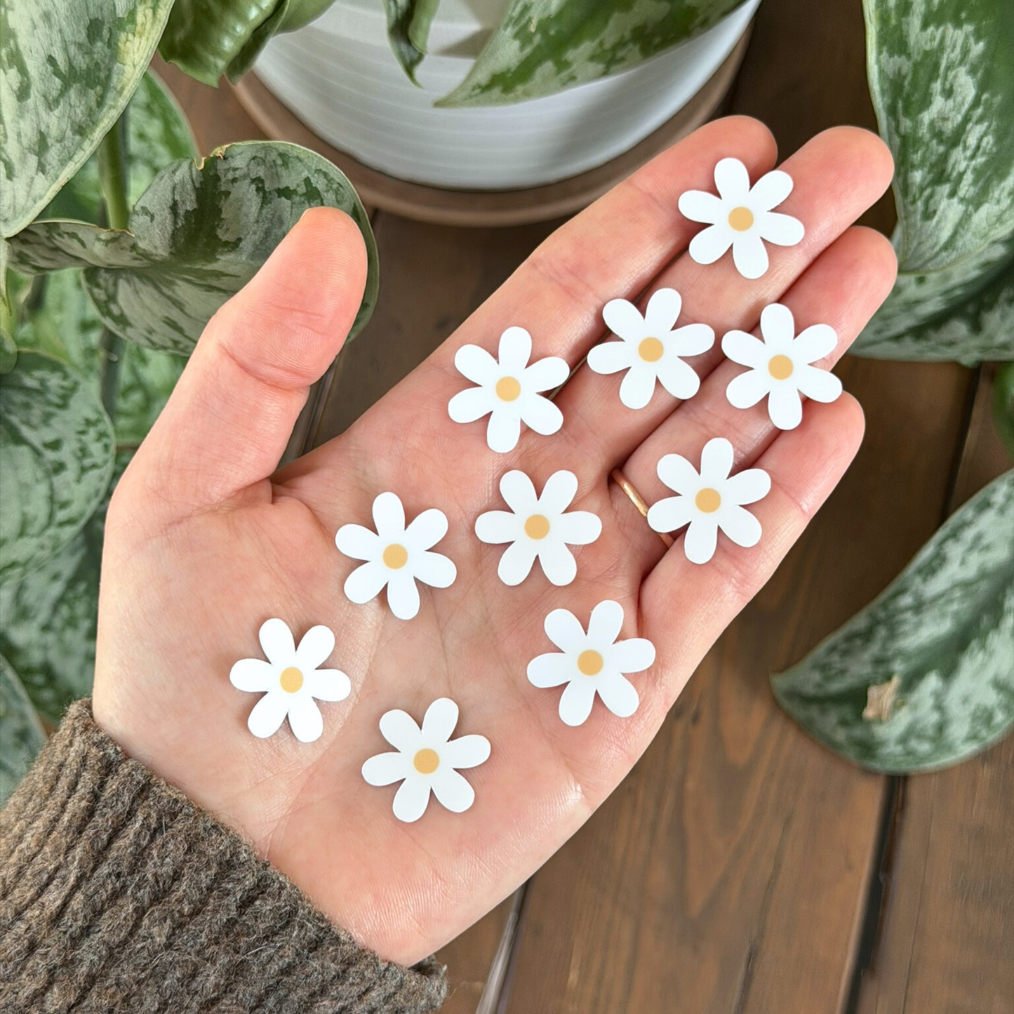 Mini White Daisy Stickers