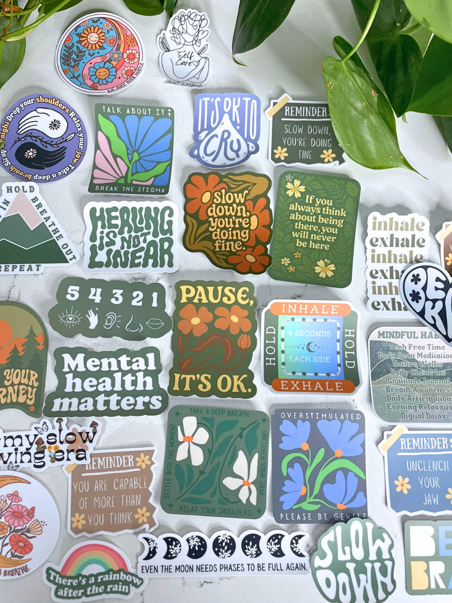 Mental Health Sticker Pack – Mindful Over Mind Full