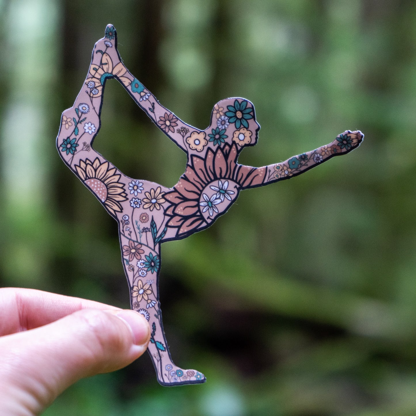 Floral Dancer's Yoga Pose Sticker