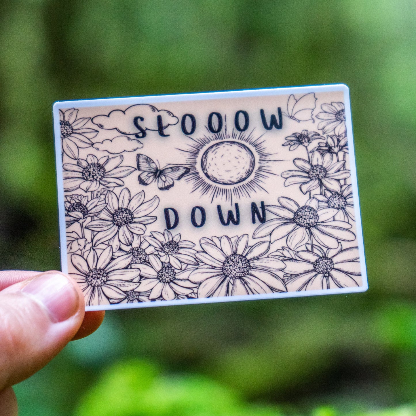 Floral Slow Down Sticker