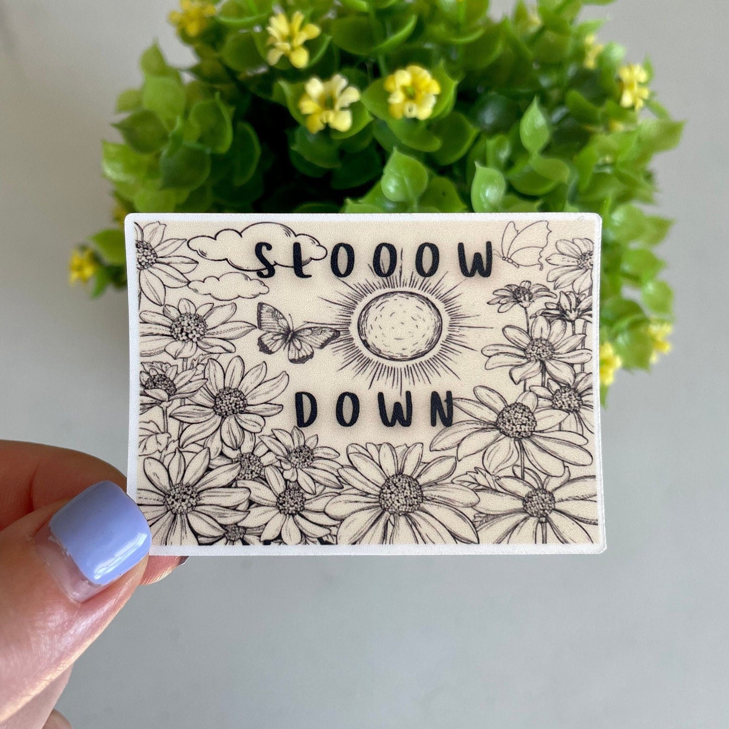 Floral Slow Down Sticker