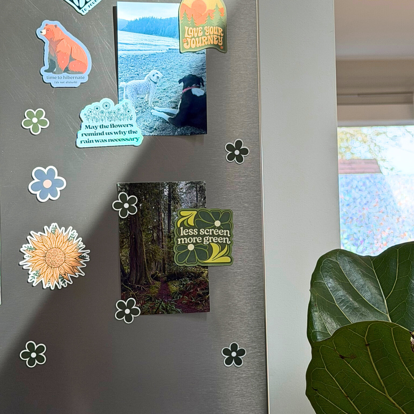 6 Mini Spring Flower Magnets