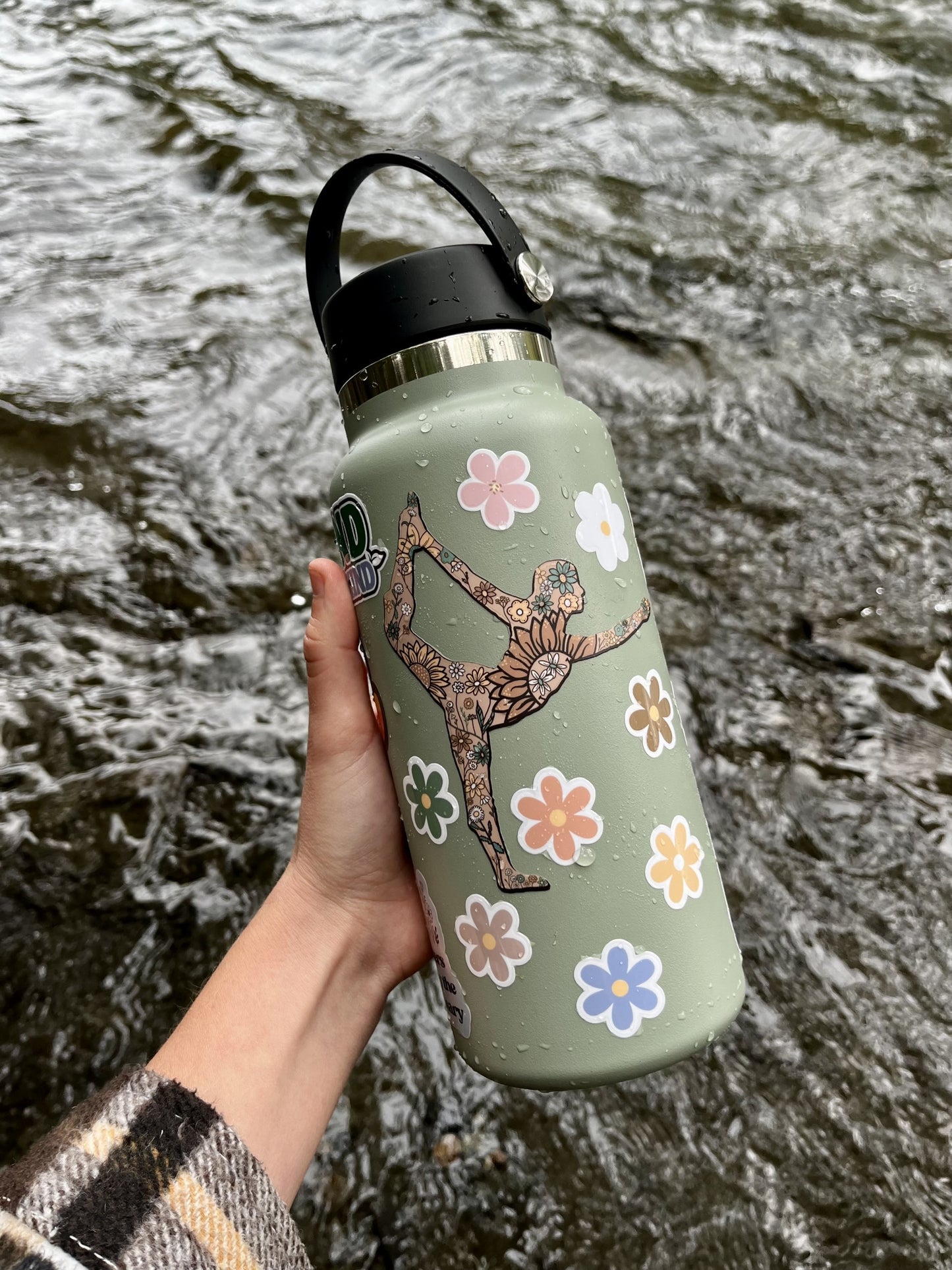 Floral Dancer's Yoga Pose Sticker